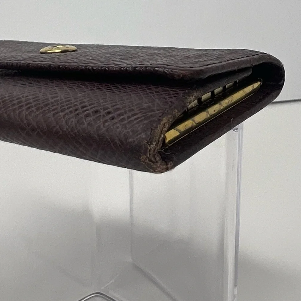 🤎Louis Vuitton Red/Brown Leather Trifold Button Type Key Case/Holder‎ 🤎